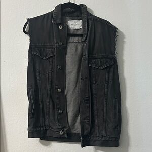 Men's Black Denim Vest